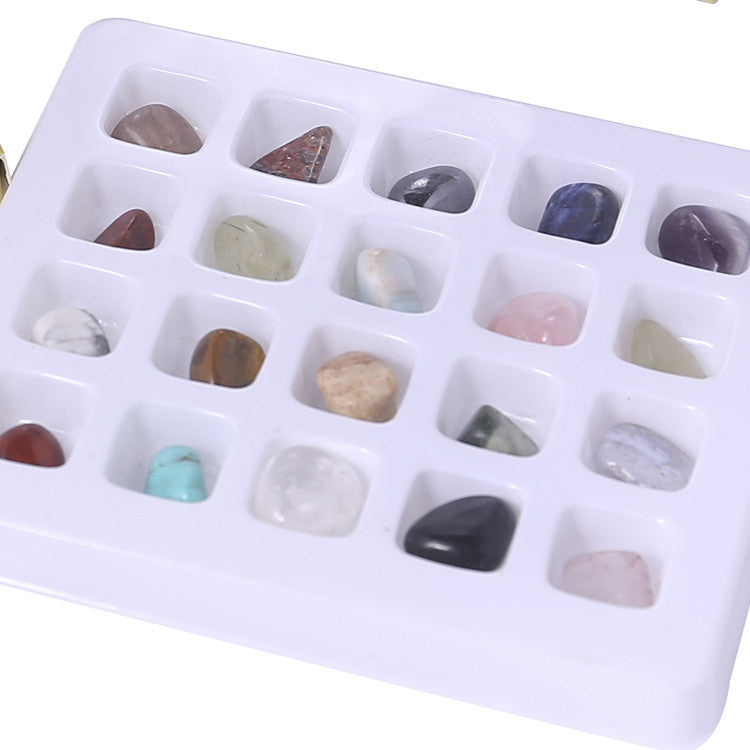 20 types of natural crystal mineral specimens mixed with gemstones