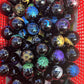 Obsidian sphere with pattern