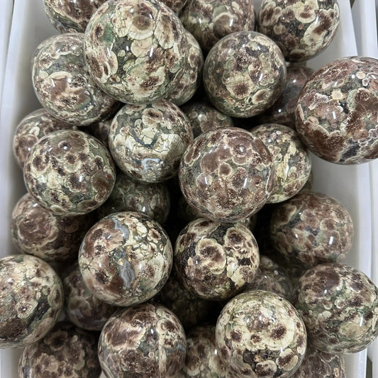 Green Flower Jasper Sphere