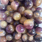 Purple yellow fluorite sphere