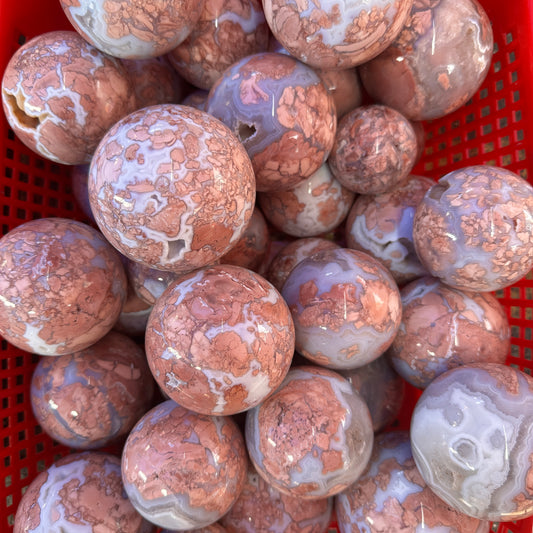 Pink agate sphere