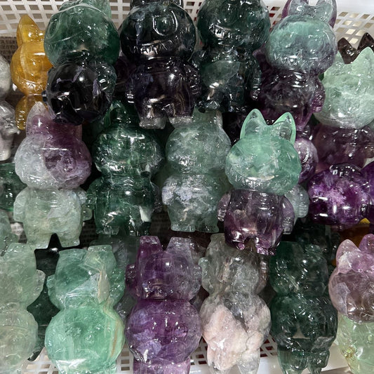 Fluorite Labub Carving