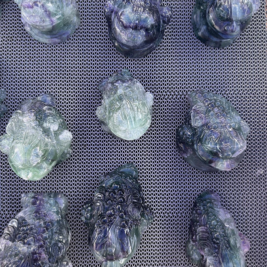 Fluorite Golden Toad Carving