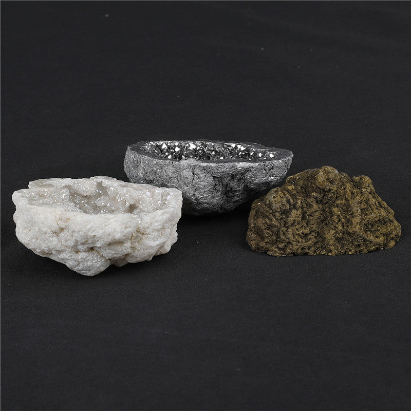 6 colors available, natural crystal cave agate treasure pot raw stone electroplated color box packaging