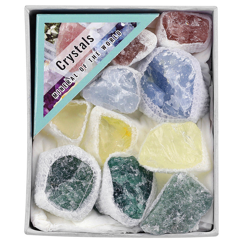 Natural crystal rough stones mixed colors boxed set