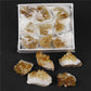 High-quality Grade A natural yellow crystal cluster rough stone box
