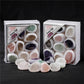 Small gift box of natural raw crystal mixed color dragon egg cut stones