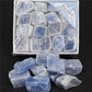 Natural blue kyanite blue calcite rough stone box set