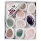 Small gift box of natural raw crystal mixed color dragon egg cut stones