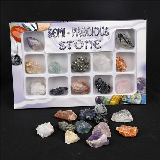 12 types of large-grain natural crystal rough stone mineral specimens for geological teaching