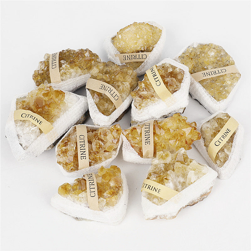 Natural Yellow Quartz Cluster Rough Stone Box Set