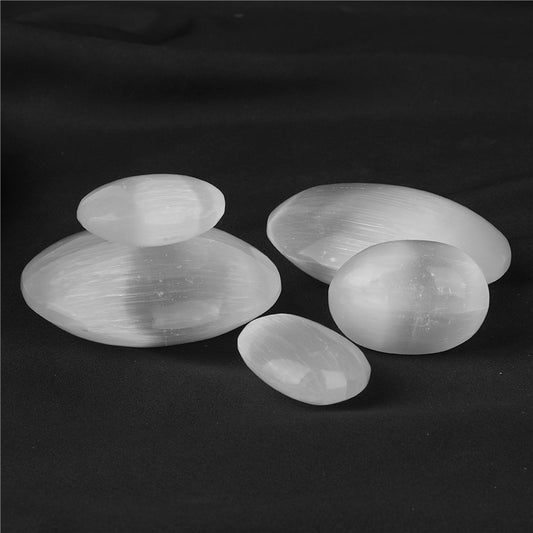 Natural Selenite Palm Stone