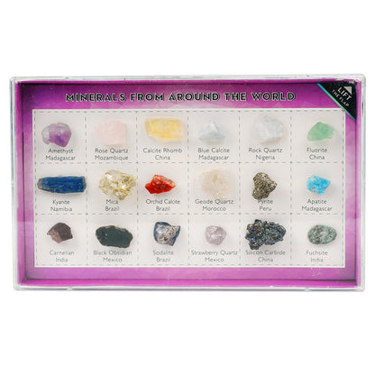 8 types of mineral rough stones, natural crystal mineral specimens, natural geological teaching materials