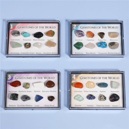 Natural crystal mineral specimens 8 types of mineral raw stones for natural geological education