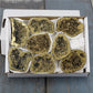 Natural crystal cave agate rough stone electroplated gold boxed