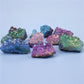 Spray-colored electroplated colored bare stone amethyst block box set