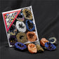Natural crystal cave hollow agate electroplated colored box set