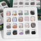 Boxed set of 20 mineral fossil specimens mixed with raw ore
