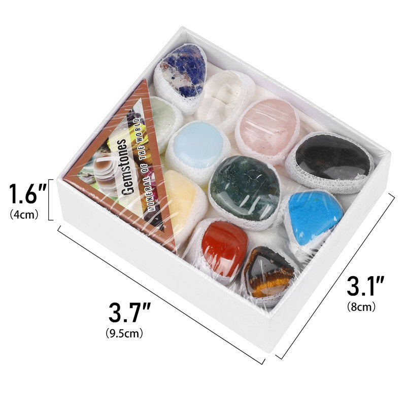 Natural tumbled Stone Crystal Mixed Color Small Gift Box Set