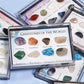 8 types of mineral crystal stones, natural mineral ore specimens, and educational geological information.