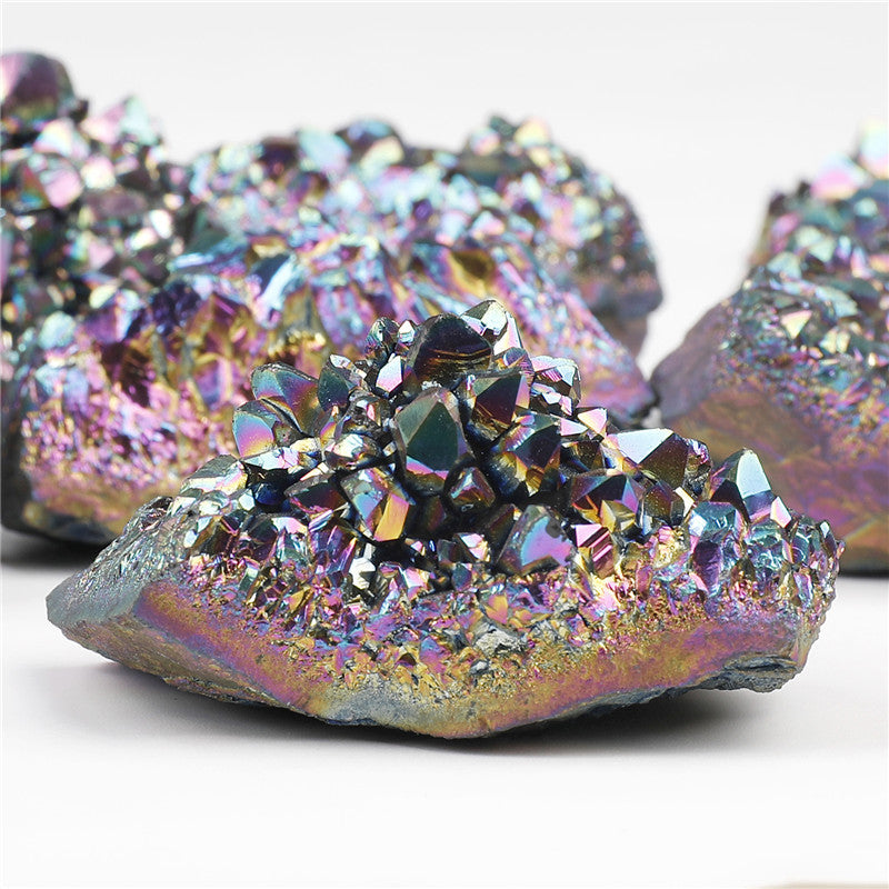 Natural Electroplated Amethyst Cluster Box