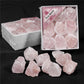 Natural rose quartz rough stone box set
