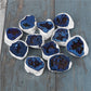 Natural crystal cave agate treasure pot raw stone electroplated blue boxed