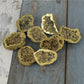 Natural crystal cave agate rough stone electroplated gold boxed