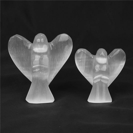 Natural Selenite Angel Crystal Ornament