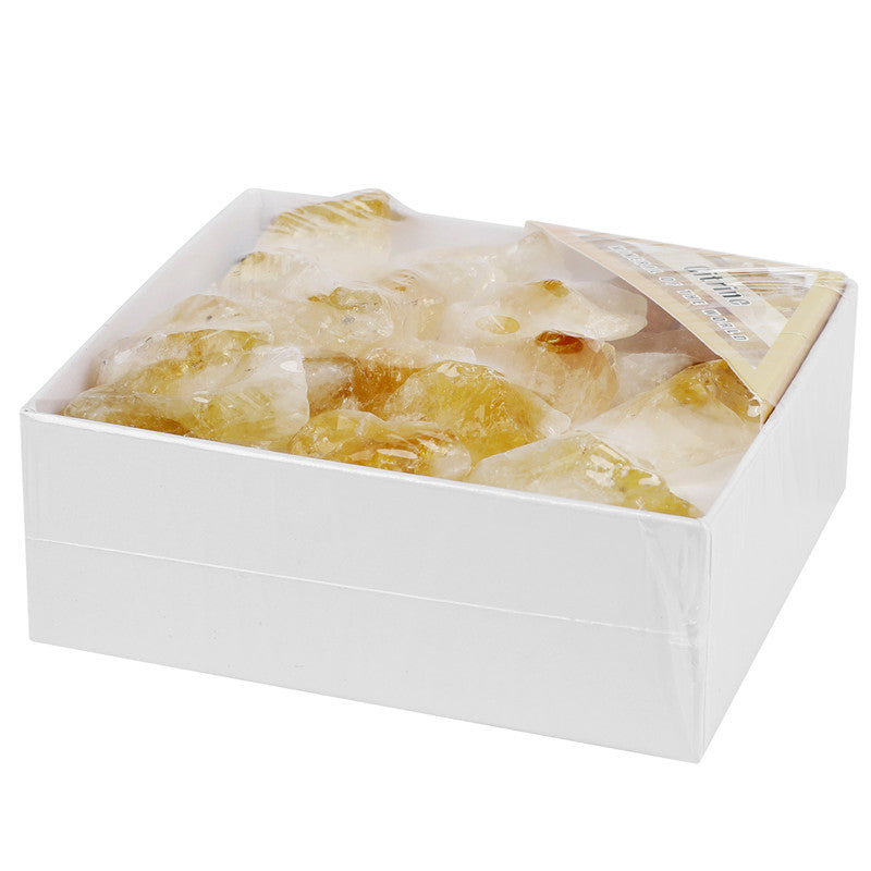 Natural Yellow Quartz Rough Stone Box Set
