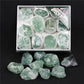 Natural green fluorite rough stone box set