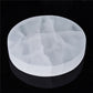 Natural Selenite Slab Geometric Round Coaster Rough Stone