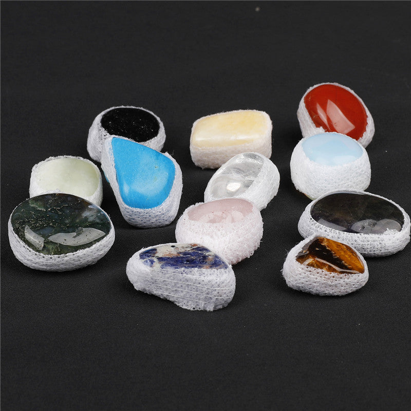 Natural tumbled Stone Crystal Mixed Color Small Gift Box Set
