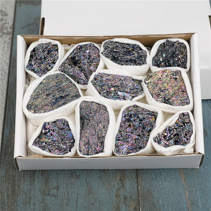 5 colors available Natural raw crystal coal crystal box set