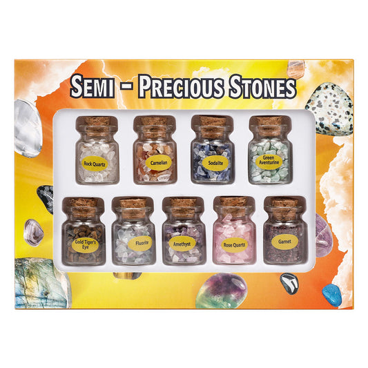 Mini bottle-shaped mineral specimen natural crystal gemstone wish bottle