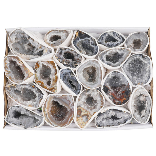 Natural Brazilian agate mini crystal cave raw stone