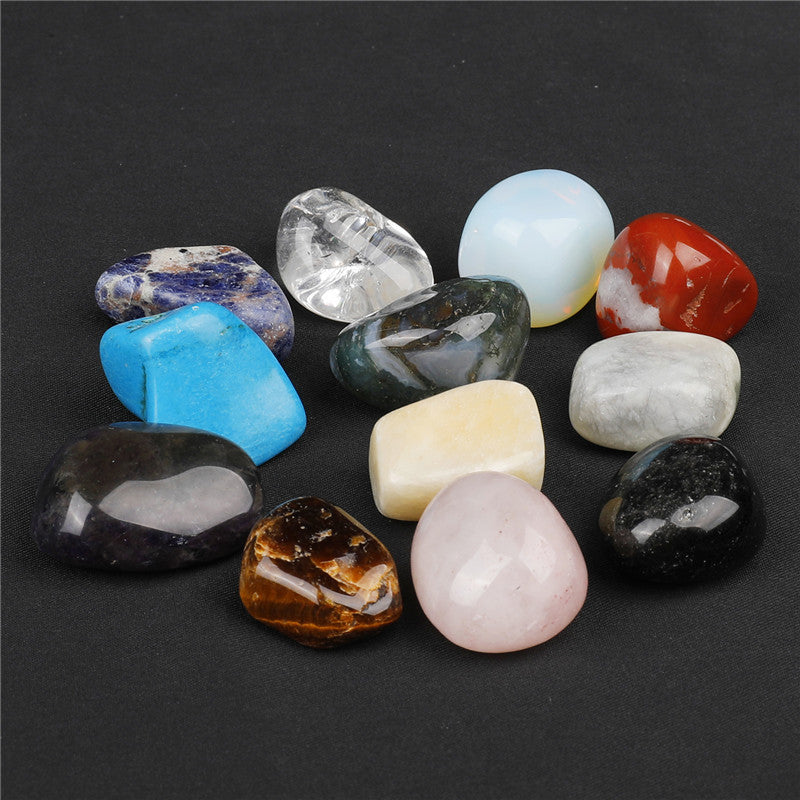 Natural tumbled Stone Crystal Mixed Color Small Gift Box Set