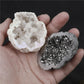 6 colors available, natural crystal cave agate treasure pot raw stone electroplated color box packaging