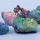 Spray-colored electroplated colored bare stone amethyst block box set