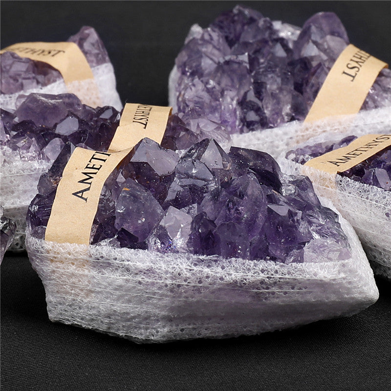 High-quality Grade A Brazilian natural amethyst crystal cluster rough stone box set