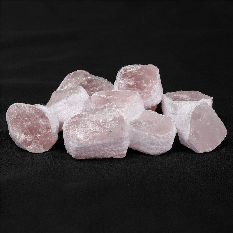 Natural rose quartz rough stone box set