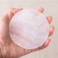 Natural Selenite Slab Geometric Round Coaster Rough Stone