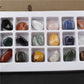 Box of 18 mixed natural crystal tumble stones