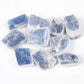 Natural blue kyanite blue calcite rough stone box set
