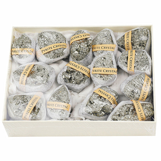 Natural pyrite rough stone box set