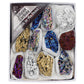 Electroplated colored coal crystal box