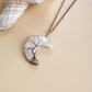Antique Red Copper Moon Natural Stone Wrapped Tree of Life Pendant