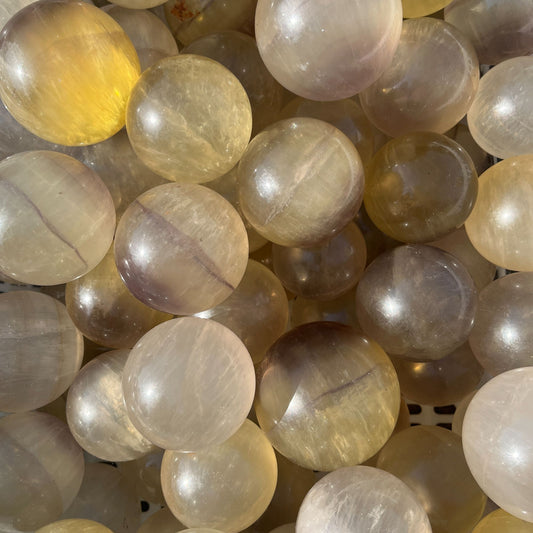 Light Yellow  Fluorite Sphere