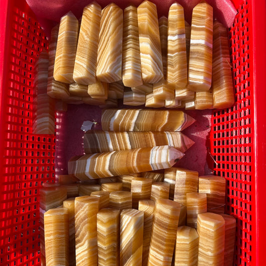 Yellow Calcite  Tower