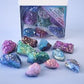 Spray-colored electroplated colored bare stone amethyst block box set